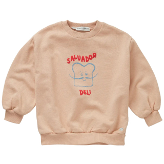 Sproet & Sprout Sweater Salvador Deli Beige met speelse Salvador Deli-print op de voorkant in de kleur Vanilla.