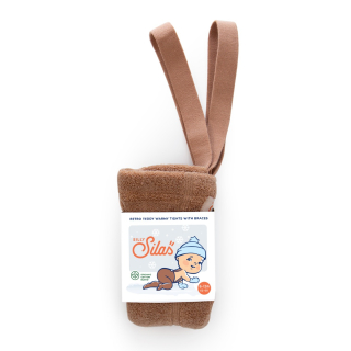 Silly Silas Teddy Warm Tights Footed Light Brown