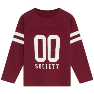 The New Society Spark T-Shirt Rumba Red katoenen jongens longsleeve met frontprint