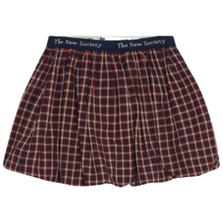 The New Society Orbit Skirt geruite meisjesrok met bubble-effect en elastische tailleband
