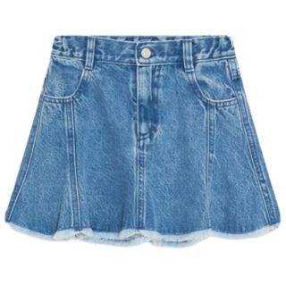 The New Society Ridge Denim Skirt Mid Blue Denim blauwe rok voor meisjes met A-lijn model
