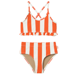 Tiny Cottons bikini rood/creme strepenprint