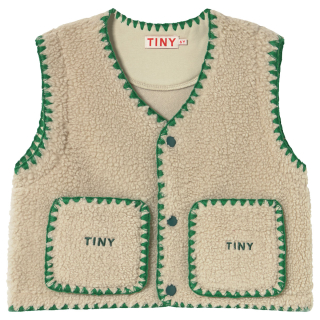 Tiny Cottons Bodywarmer Beige/Groen teddy