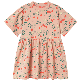 Tiny Cottons jurk roze kersenprint