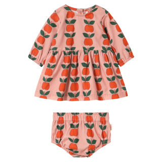 Tiny Cottons Jurk Roze/Rood/Groen Appels Rib