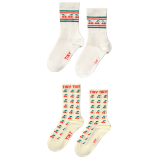 Tiny Cottons Sok 2-Pack Creme En Geel Kersen