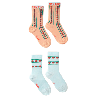 Tiny Cottons sokken 2-pack roze/blauw rozen