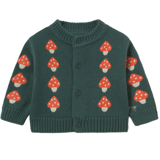 Tiny Cottons Vest Mini Mushrooms Groen