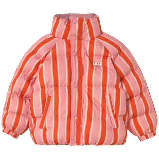 Tiny Cottons Winterjas Roze/Rood/Creme Strepen