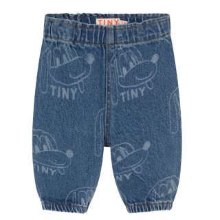 Tiny Cottons Spijkerbroek Blauw/Creme Hondjes Baby
