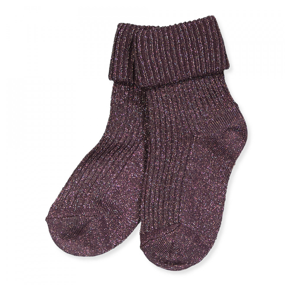 MP Denmark Sokken Ida glitter socks 10-57025-2001 Dark Purple