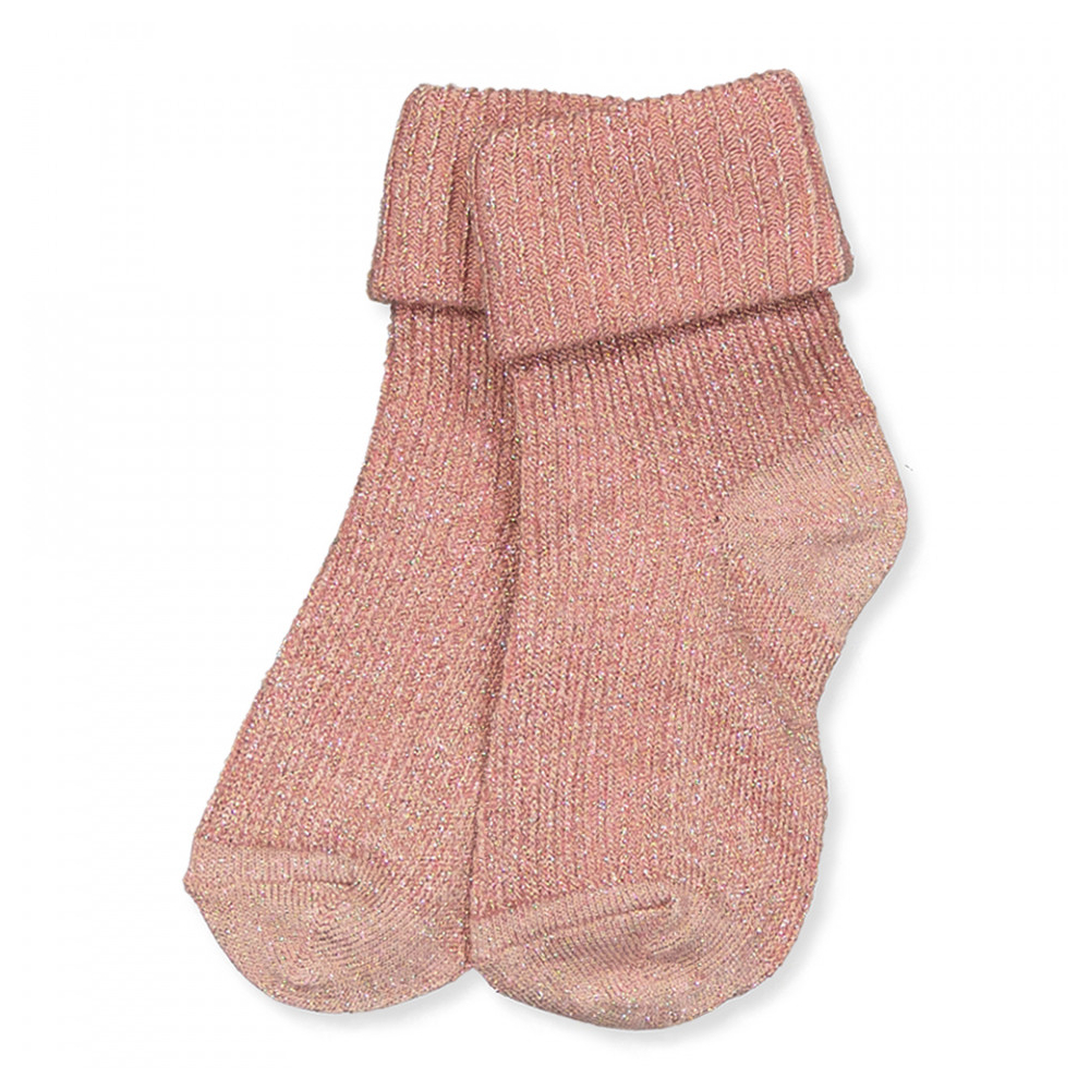 MP Denmark Sokken Rib Roze met Glitter 10-57025-853