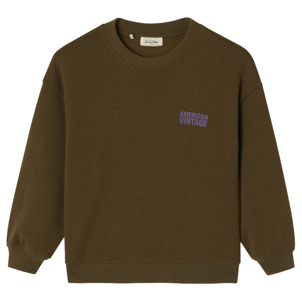American Vintage Evona sweater Bois Surteint voor kinderen met paars borstlogo