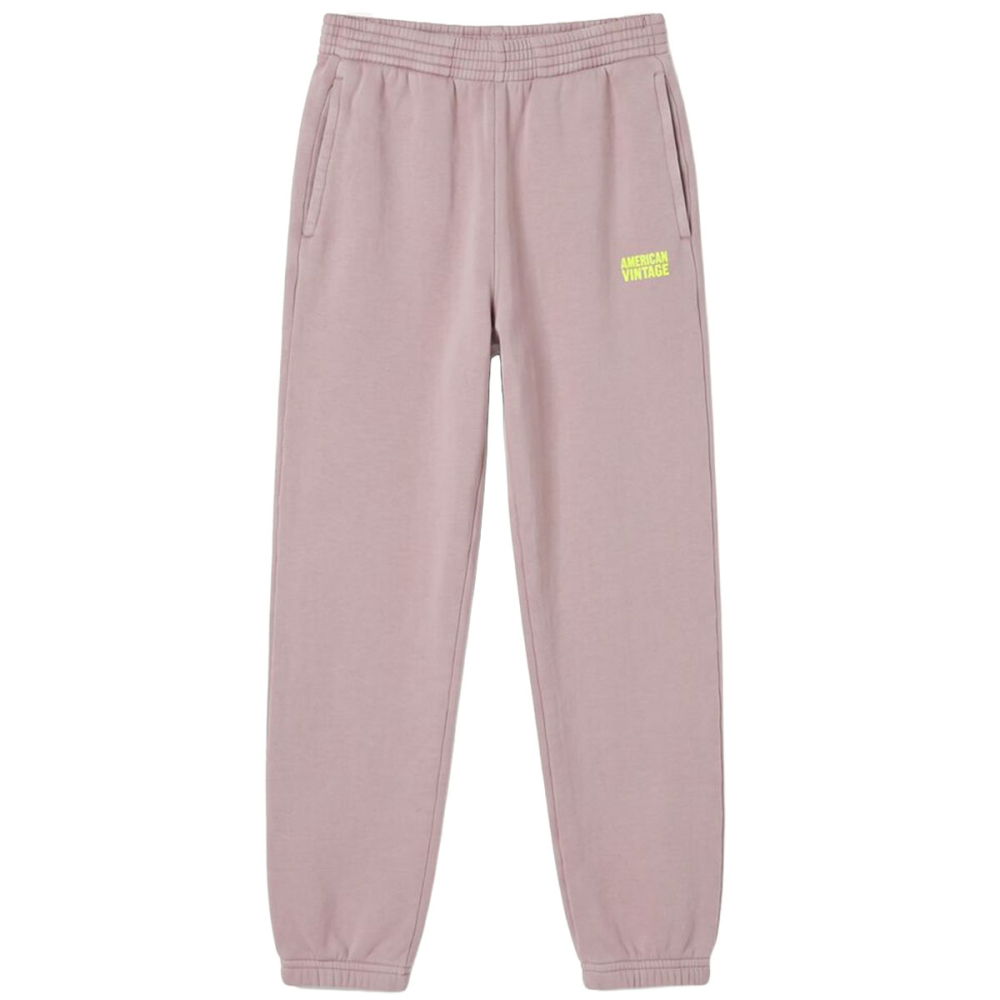 American Vintage Izubird joggingbroek in Prunelle Vintage met elastische taille, steekzakken en neon logo