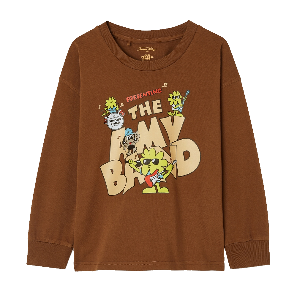 American Vintage Longsleeve Bruin Print