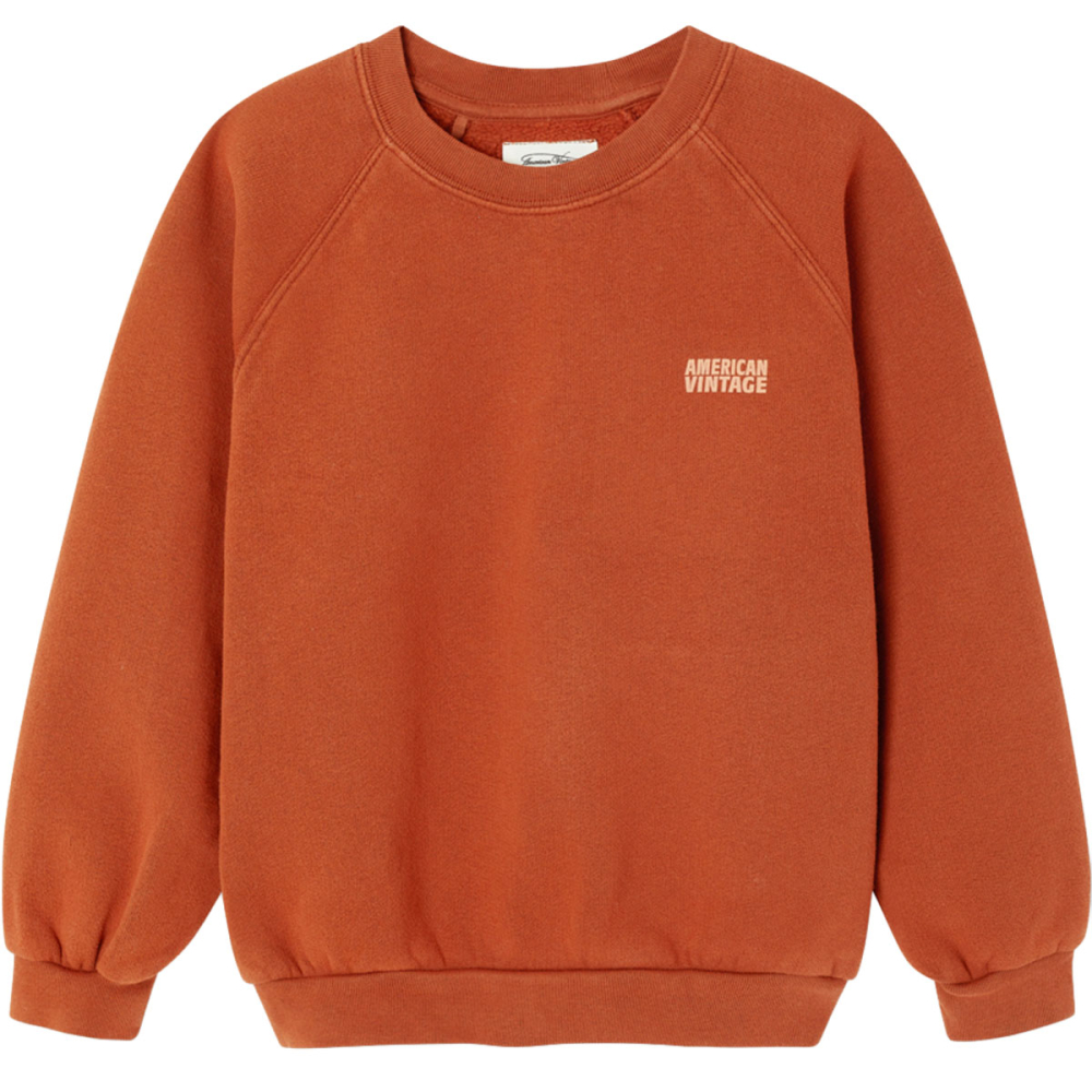 American Vintage Izubird sweater Canelle Vintage voor kinderen met ronde hals en borstlogo