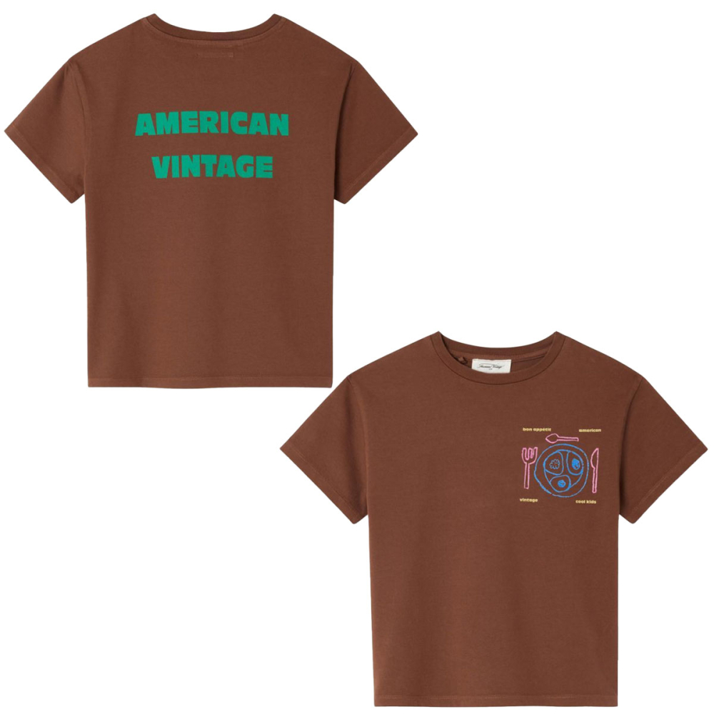 American Vintage T-shirt Bruin Noyer Vintage