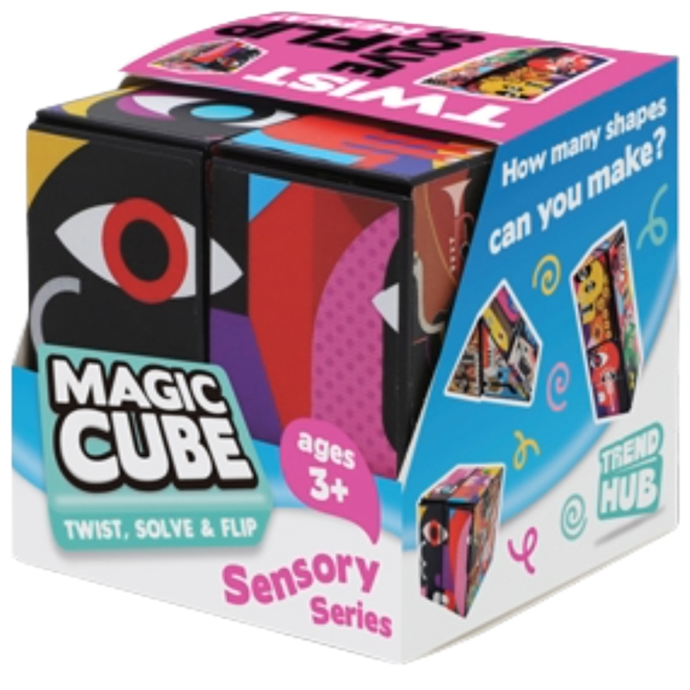 Brainstorm Sensory Magic Cube Vouwkubus in Abstract Art uitvoering met opvallend oog-ontwerp van Trend Hub