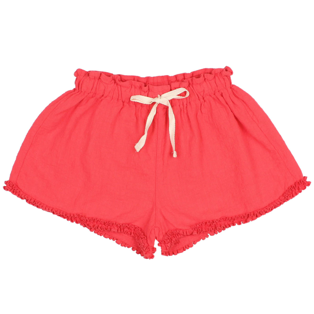 Buho Barcelona meisjes short coral met ruffle detail