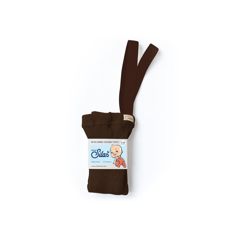 Silly Silas Footed  Cotton Tights Chocolate Brown
