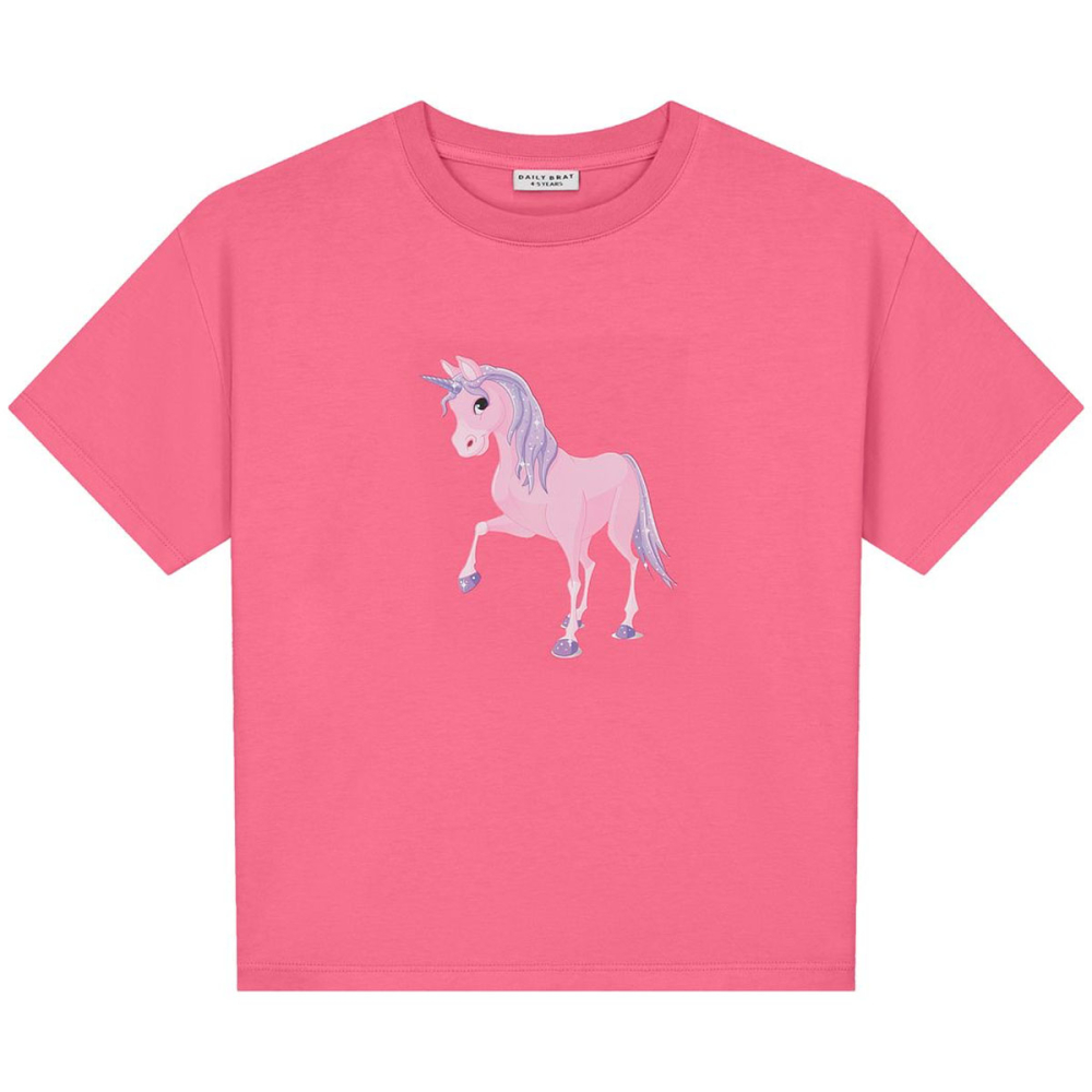 Daily Brat T-shirt Roze Unicorn