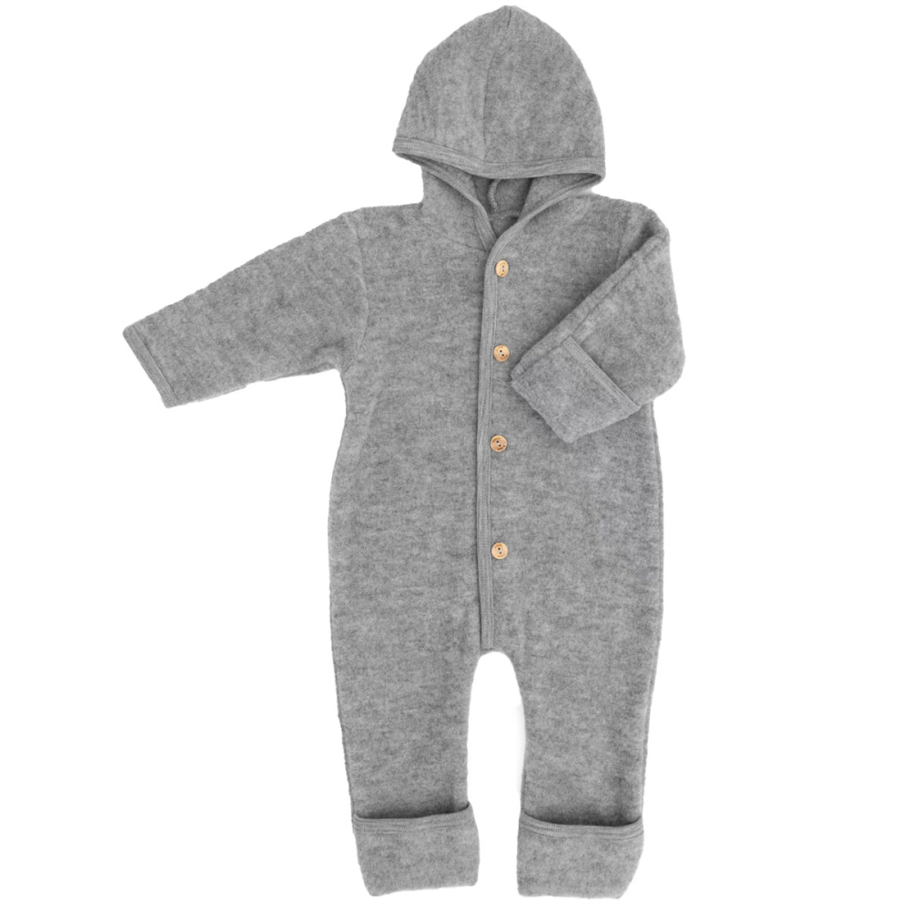 Engel Natur Overall Grijs Wol Fleece Grey Melange
