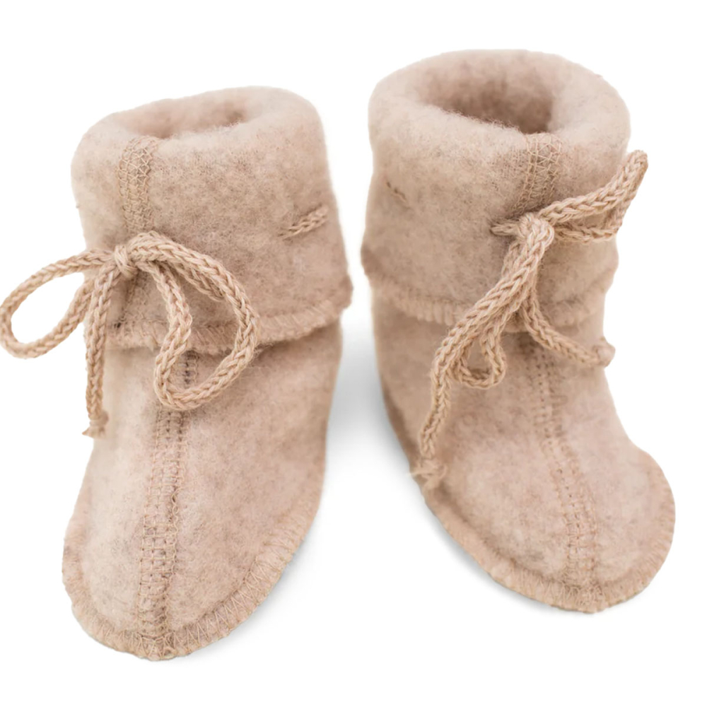 Engel Natur Slofjes Beige Wol Fleece Sand Melange