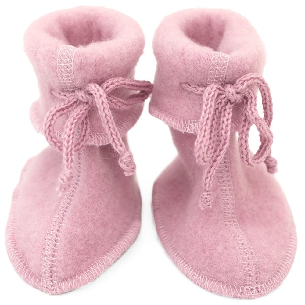 Engel Natur Slofjes Roze Wol Fleece Rosewood Melange