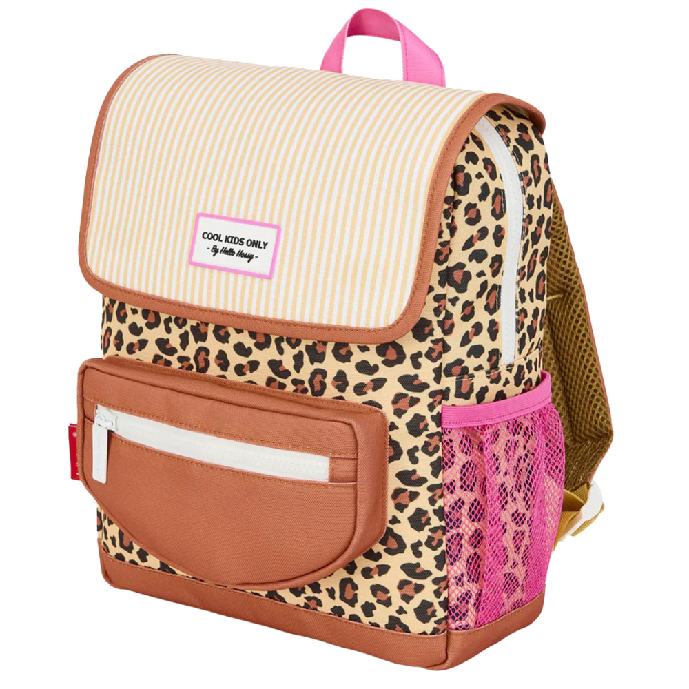 hello hossy rugzak leopard kinder schooltas voorkant