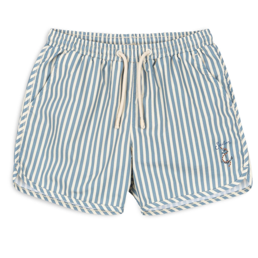 Konges Slojd Zwembroek Creme/Blauw Anker Strepen Asnou