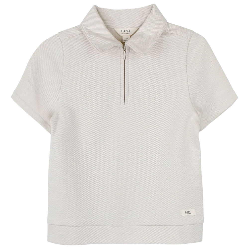 Labo De Colores polo t-shirt creme met rits Lau Shortsleeve Polo Off White zomercollectie
