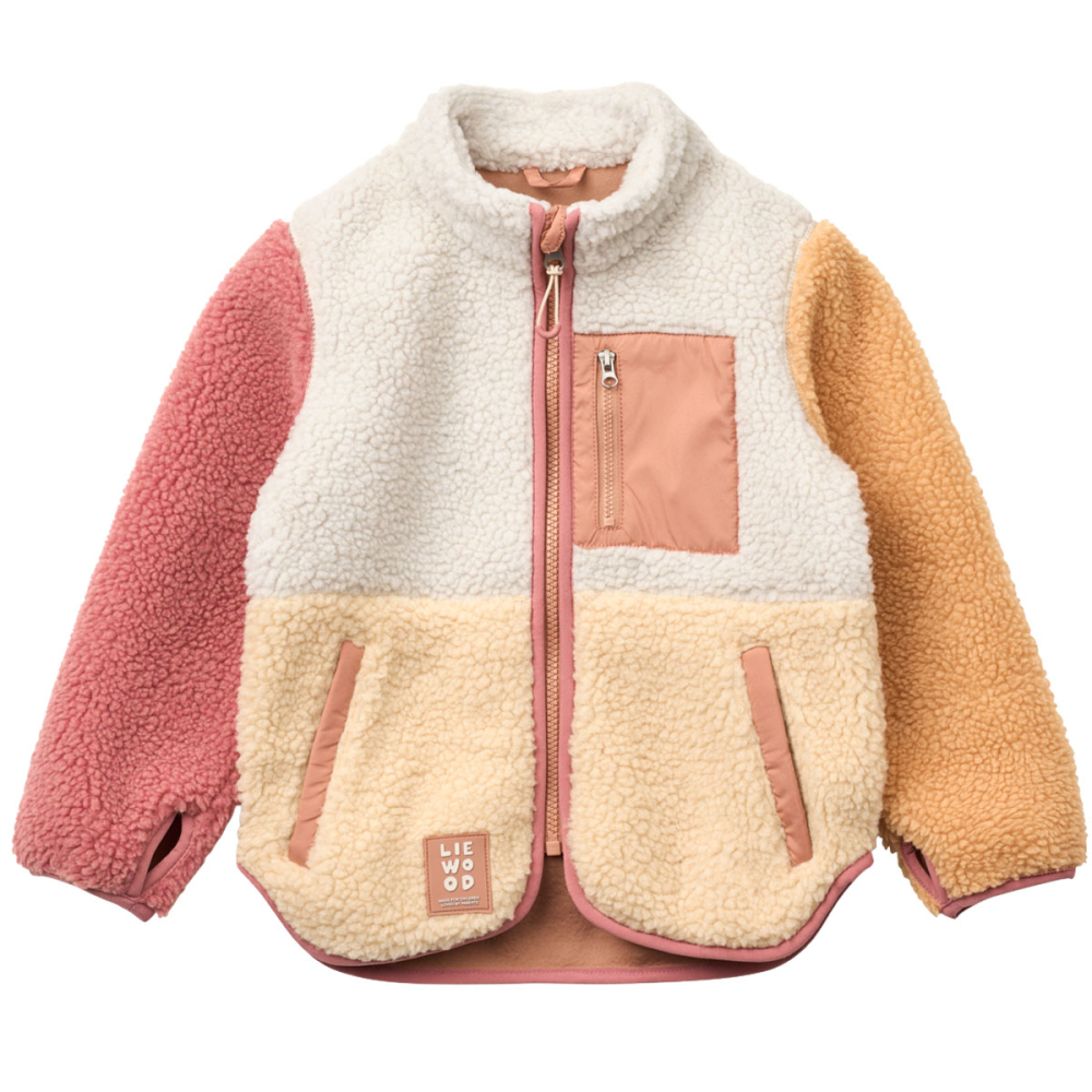 Liewood Nolan Teddy Tussenjas Roze/Creme/Geel
