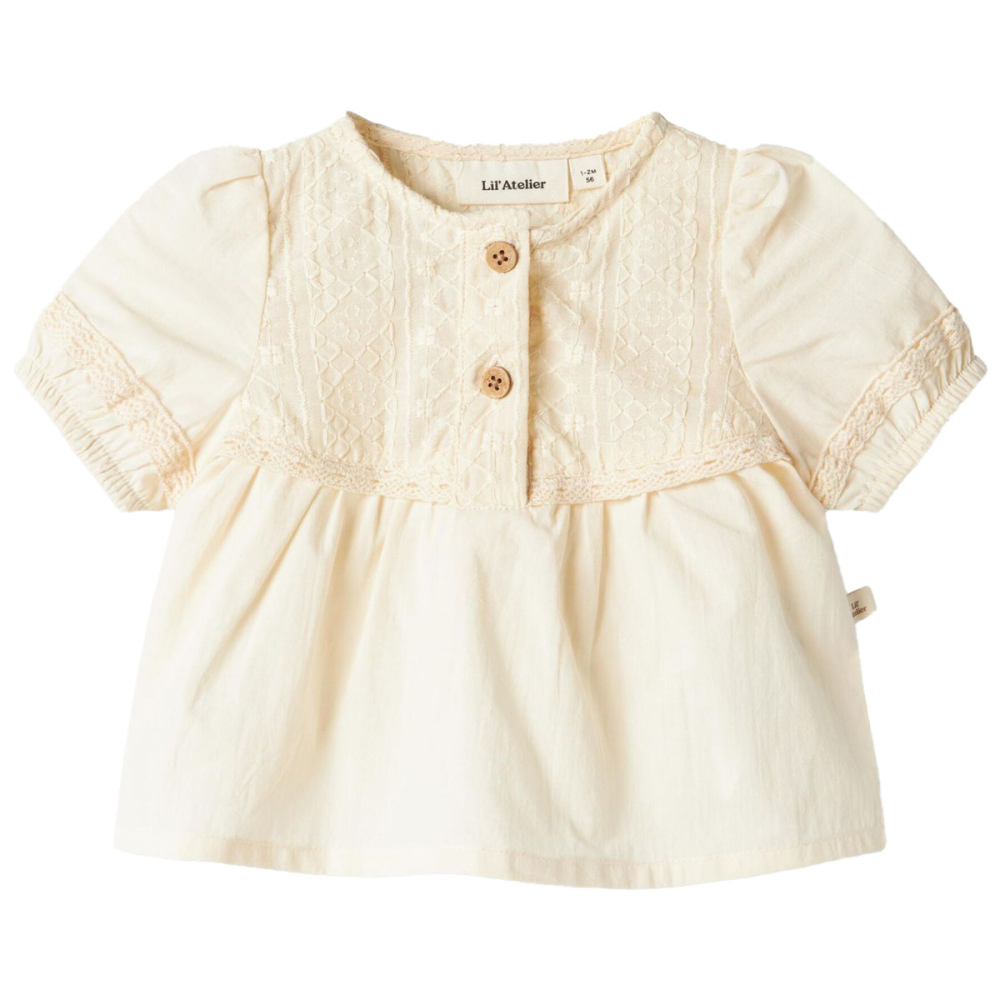 Lil Atelier Blouse Creme Kant Turtledove Baby
