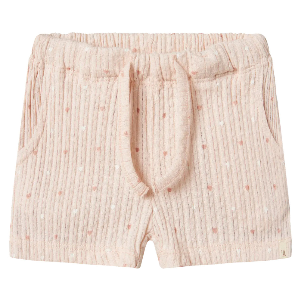 Lil Atelier Korte Broek Roze Hartjes Peach Blush