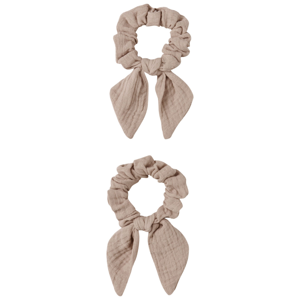 Lil Atelier Scrunchie 2-Pack Beige Oxford Tan