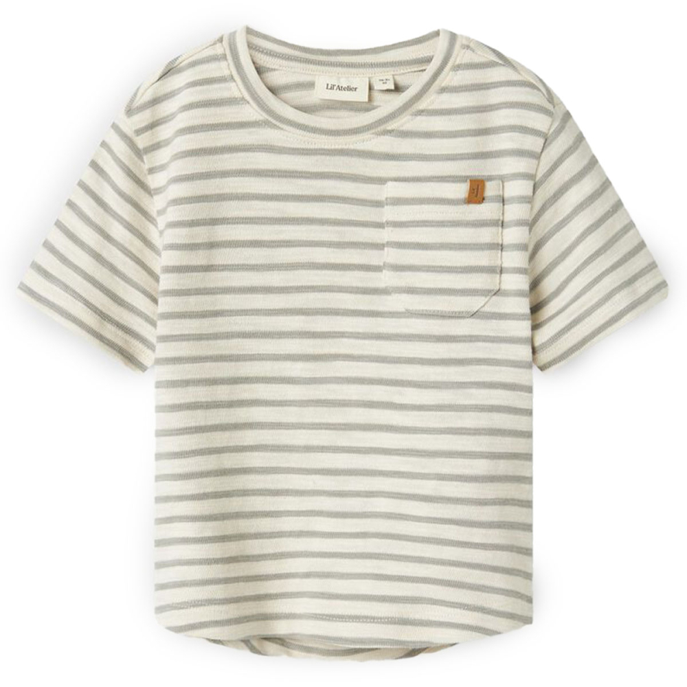 Lil Atelier T-Shirt Creme/Groen Strepen Forest Fog
