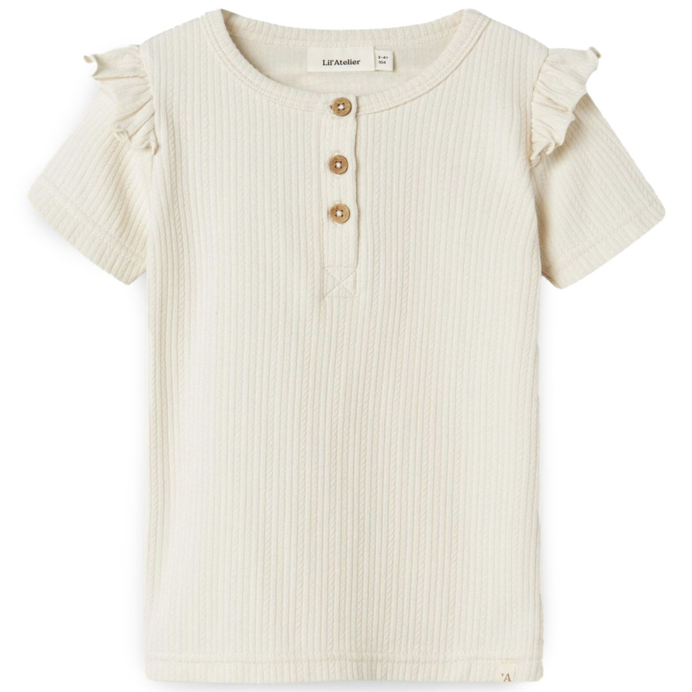 Lil Atelier T-Shirt Creme Ruffle Turtledove
