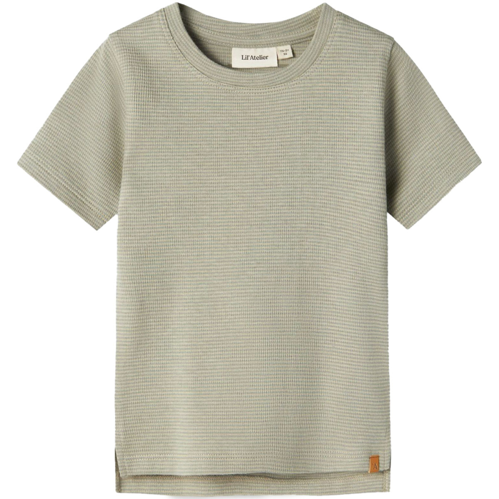 Lil Atelier T-Shirt Groen/Grijs Strepen Moss Gray
