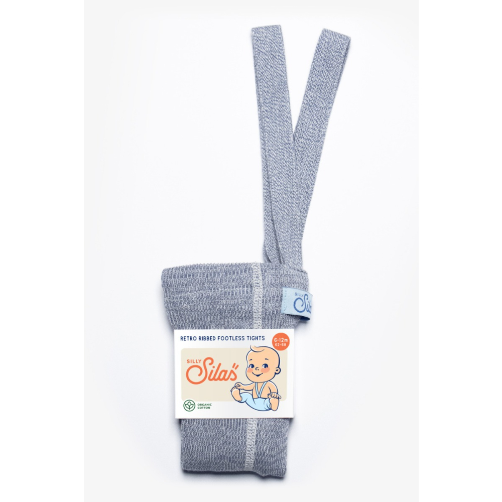 Silly Silas Footless Cotton Tights Mashmallow Sky Blauw