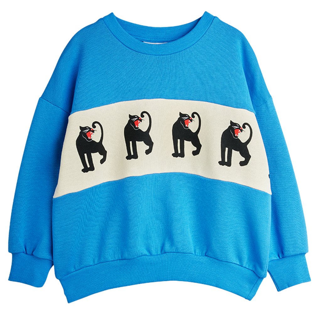 Mini Rodini Sweater Blauw/Creme Panters
