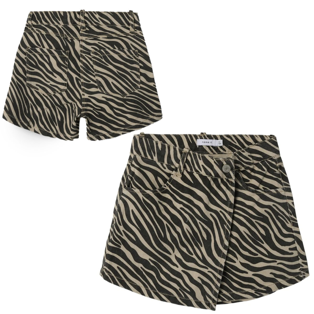Name It Overslag Broek Rok Zwart/Beige Zebra