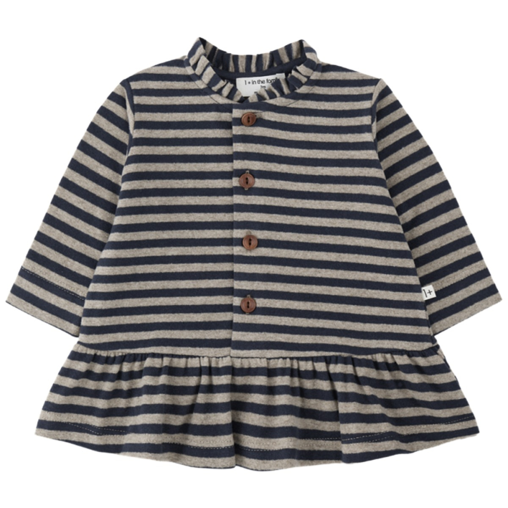 One More In The Family jurk Pescara blauw blue gestreept