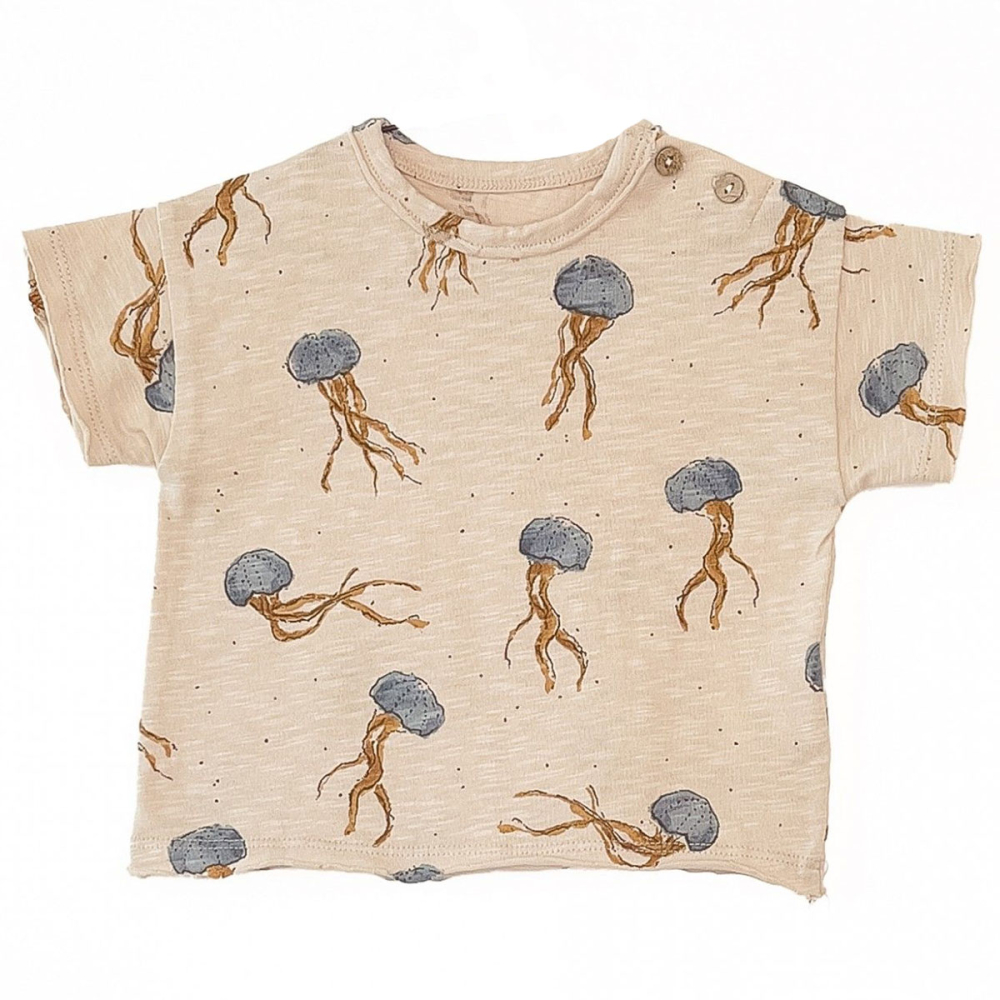 Play Up T-shirt Beige Kwallenprint Baby