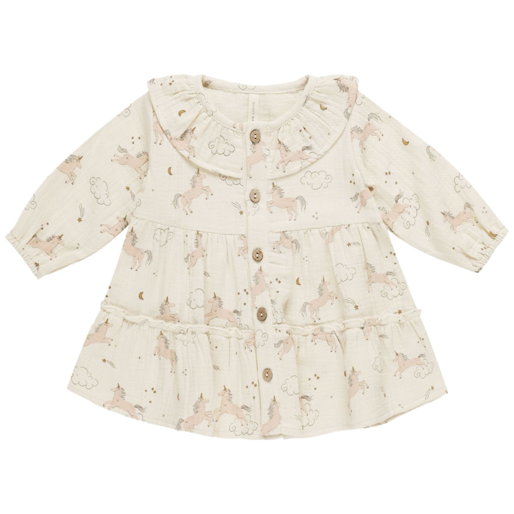 Quincy Mae Jurk Creme Unicorn