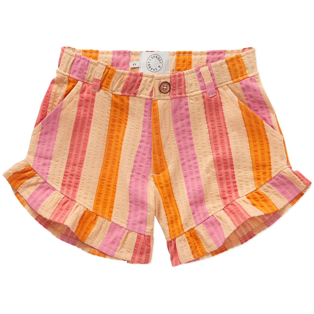 Sproet & Sprout Korte Broek Beige/Oranje/Roze Strepen