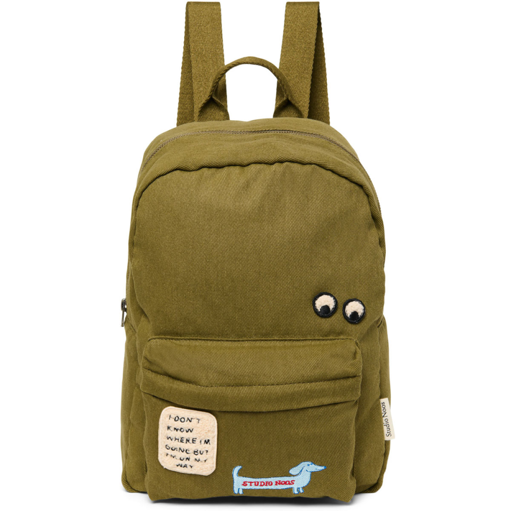 Studio Noos Rugzak Canvas Groen Dog Patches Midi