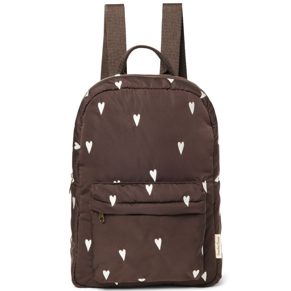 Studio Noos Rugzak Puffy Bruin Hartjes Midi
