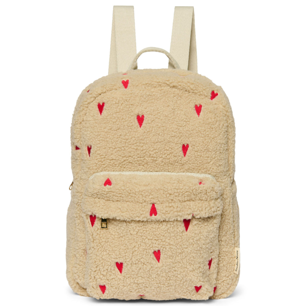 Studio Noos Rugzak Teddy Creme Hartjes Midi