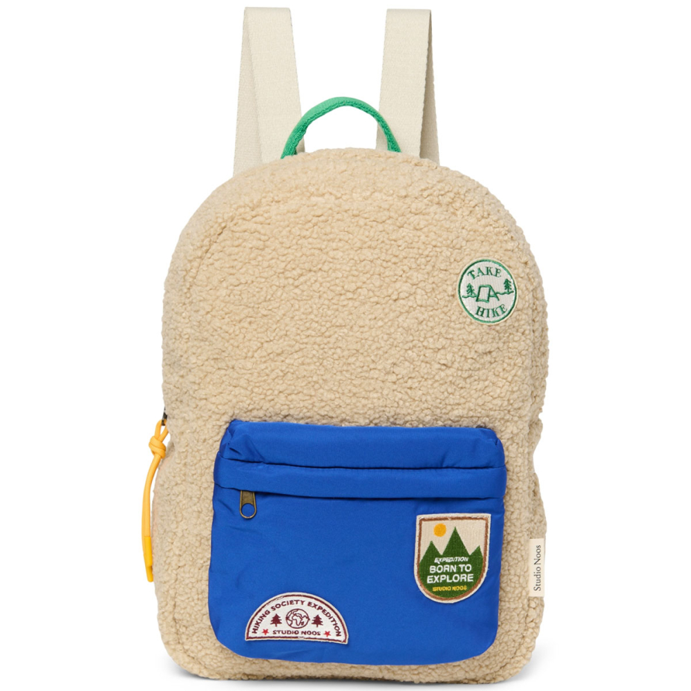 Studio Noos Rugzak Teddy Expedition Blauw Voorvak
