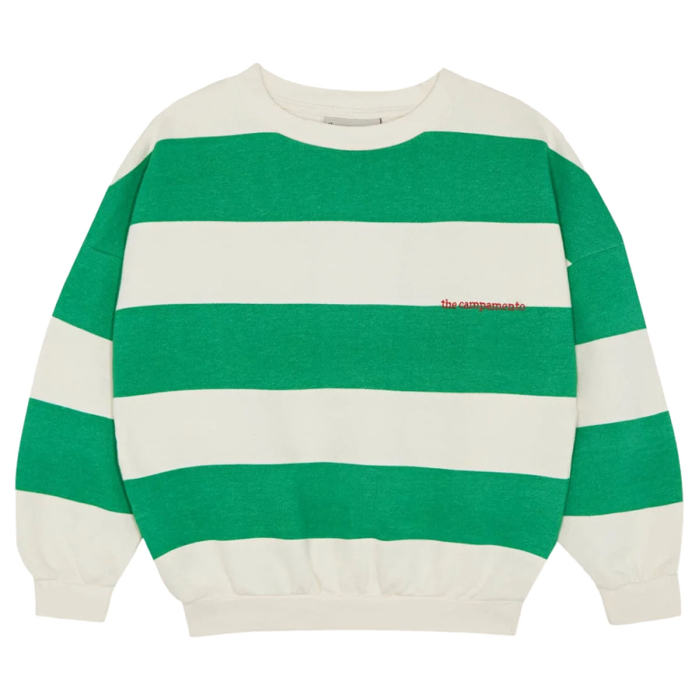 The Campamento sweater crème groen strepen voorkant